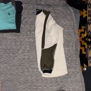 Fox Men’s White and Olive Long-Sleeve Athletic Polo